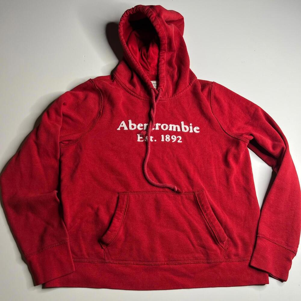 Womens Abercrombie & Fitch Hoodie Pullover Sweatshirt Logo Size L Vintage Y2K